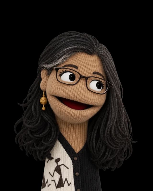 An illustrated portrait of Monisha